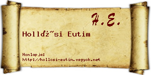 Hollósi Eutim névjegykártya